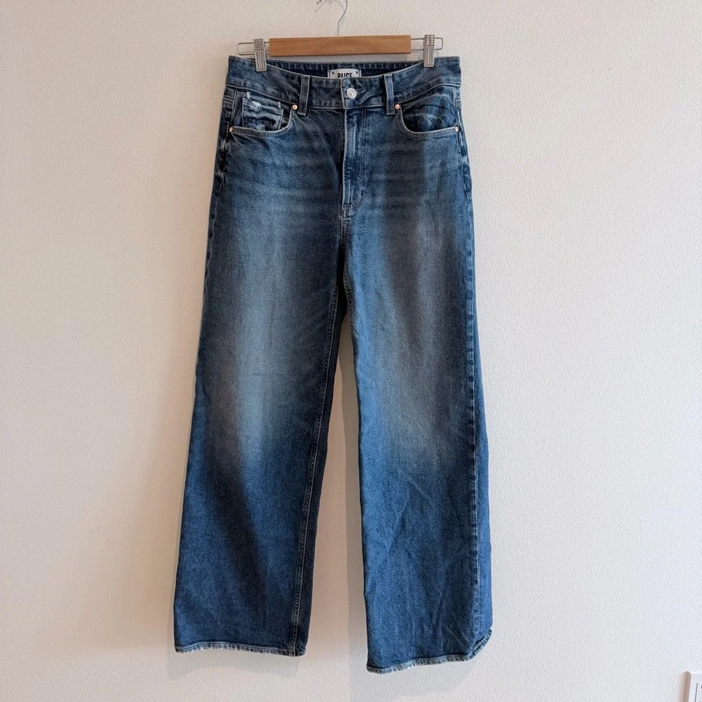 PAIGE Sasha Wide Leg Jean Lovejoy Distressed Size 29 - Picture 4 of 11